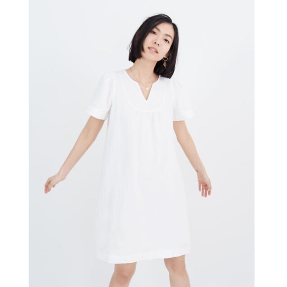 white cotton swing dress